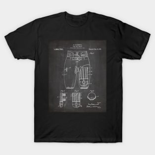 Football Pants Patent - Football Art - Black Chalkboard T-Shirt